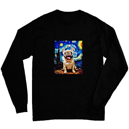 French Bulldog Dog colorful Frenchie Dog Mom Frenchie Dad 4 Long Sleeves