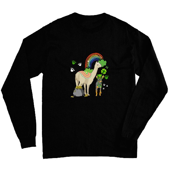 Chihuahua and Llama Happy St Patricks Day Gift Dog Lover Long Sleeves