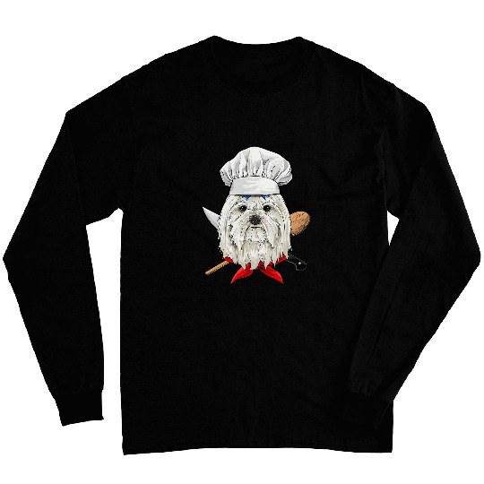 Dog Maltese Chef Dog Cooking Baking Lover 458 Long Sleeves