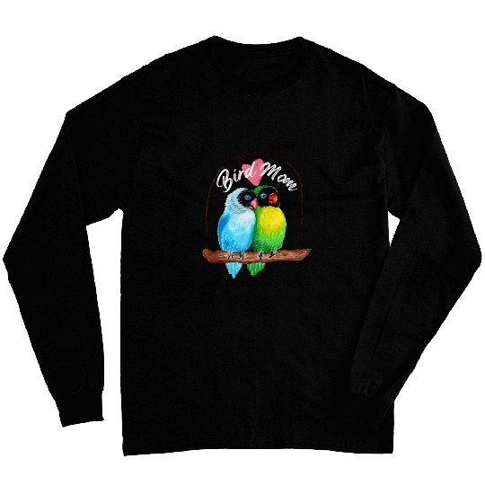 Parrot Bird Mom 2Lovebirds Watercolor Long Sleeves