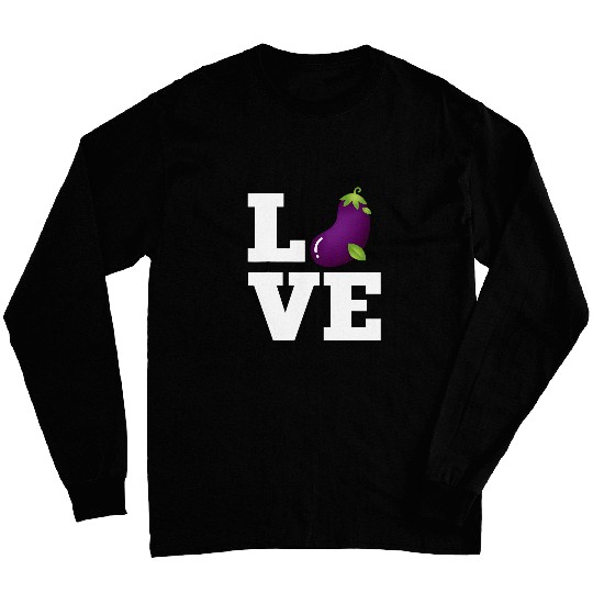 Lacrosse Gift Love Eggplant Costume Aubergine Vegetarian Long Sleeves