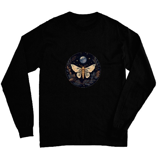 Moth Full Moon Witch Art Long Sleeves
