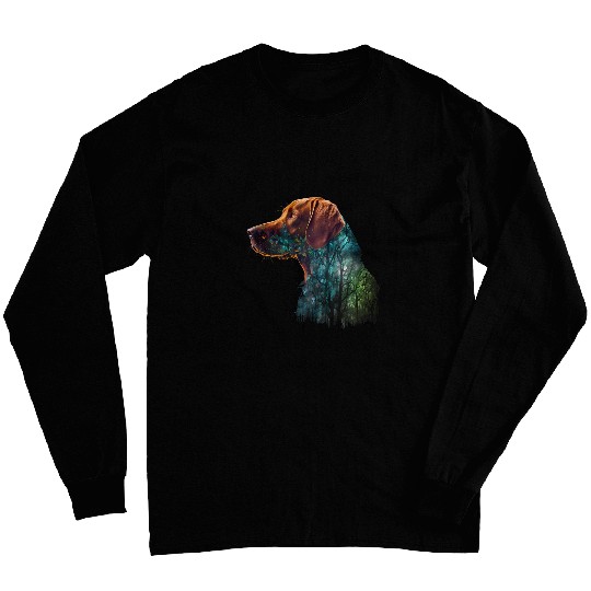 Colorful Wilderness Nature Vizsla Reflection Long Sleeves
