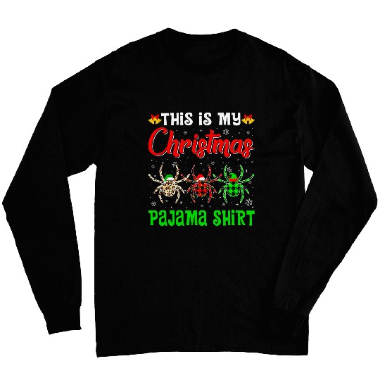 This Is My Christmas Pajama Spider Lover Santa Hat Xmas Long Sleeves