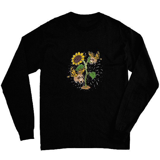Magical Butterfly Zoo Animal Lover Yellow Sunflower Sloth Long Sleeves