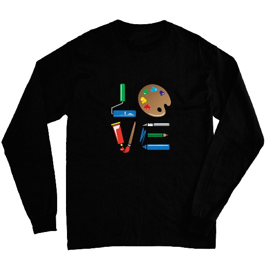 Colorful Creative Artists Classroom Art Supplies Spells Love Long Sleeves