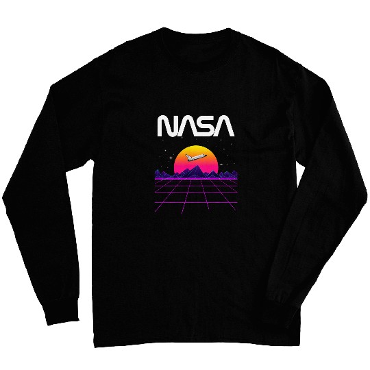 Lacrosse Gift NASA Futuristic Space Shuttle Worm Logo Long Sleeves