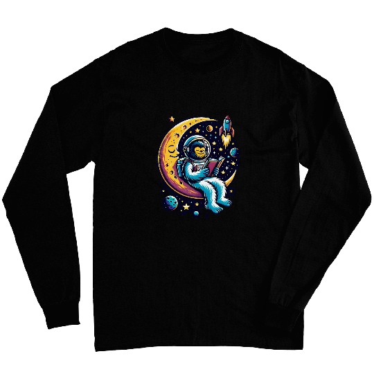 Good Book Is Out Of This World Astronaut Moon Space Bookworm 4 Long Sleeves