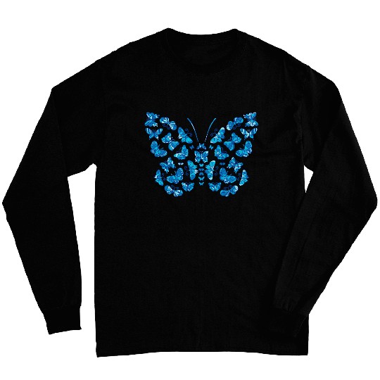 Majestic Butterfly Blue Butterflies Butterfly Lover Long Sleeves