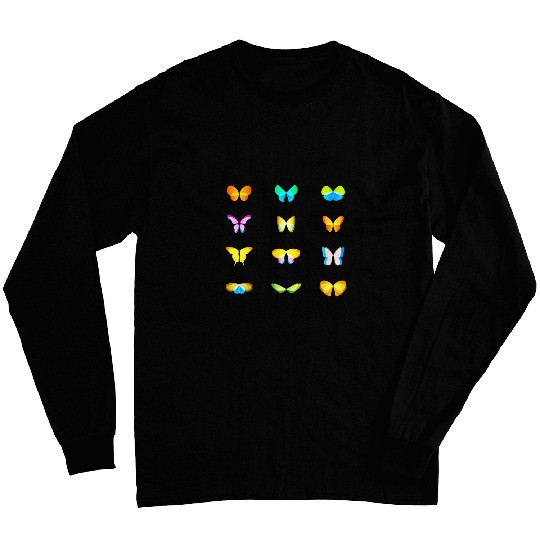 Modern Abstract Butterfly Insect Animal Pattern Art Long Sleeves