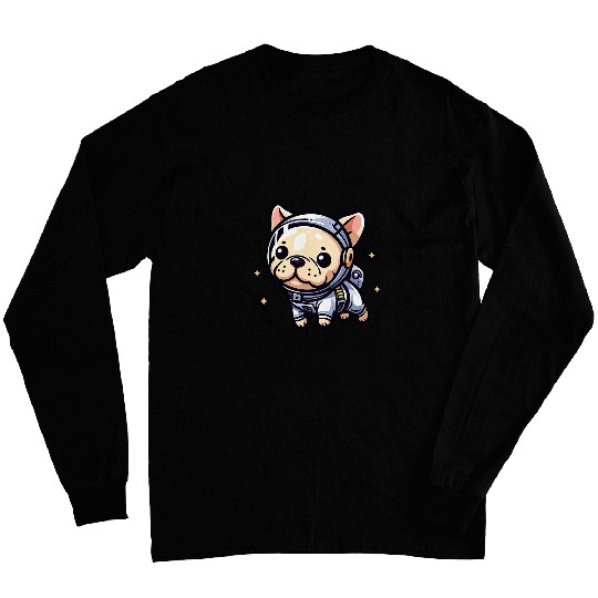 Cream French Bulldog Astronaut Funny Dog Space Suit Long Sleeves