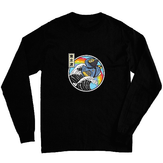Ninja Rubber Duck Surfing Kanagawa Wave Japan Vaporwave 1 Long Sleeves