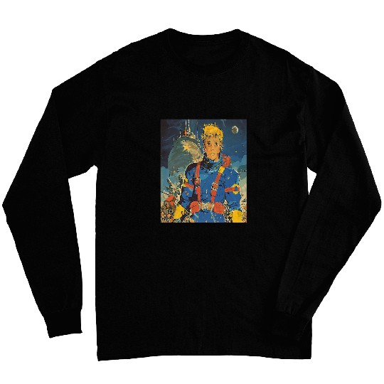 Retro vintages 1950s Space SciFi Comic Book Outer Space Art Long Sleeves
