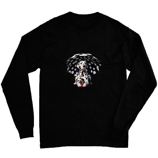 Funny Dalmatian Spotted Umbrella Dog Long Sleeves