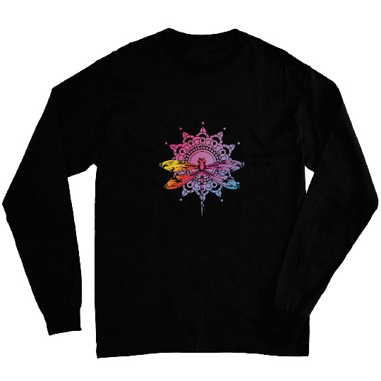 Prana Art Dragonfly Insect Sacred Geometry Yoga Mandala Long Sleeves