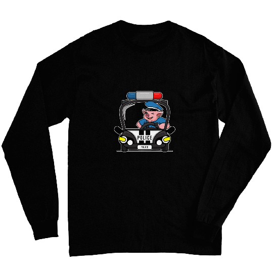 Pig Cop Hog Lover Funny Farm Animal Lover For Men Women Long Sleeves