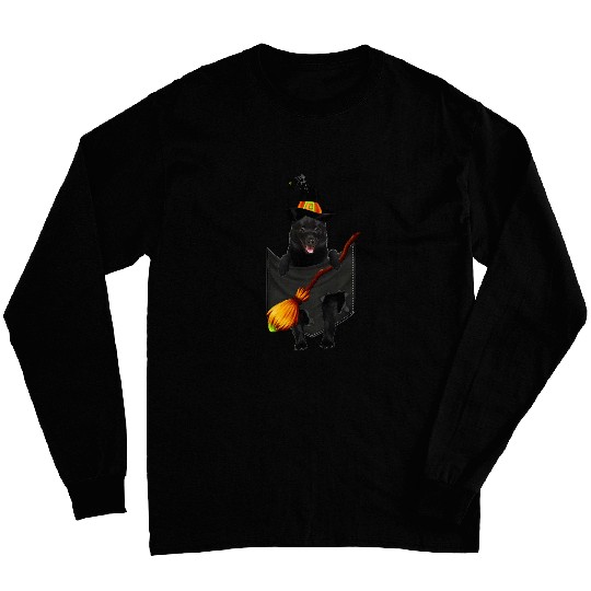 Schipperke witch pocket Halloween dog Long Sleeves