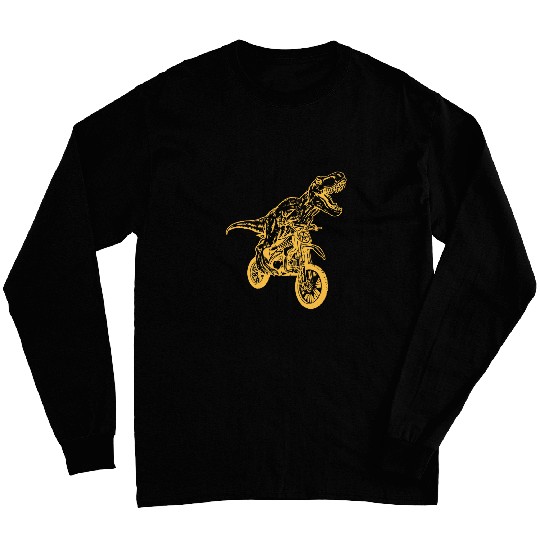 Motocross Dinosaur Dirtbike Dino 2Dirt Bike Dinosaur Long Sleeves