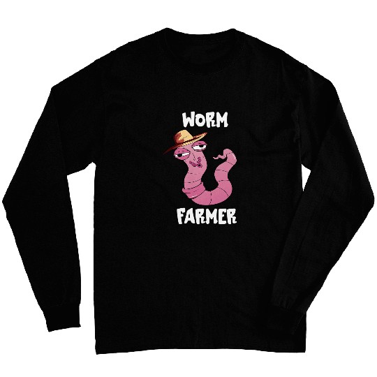 Worm Farmer Sweat Worm Farm Composting Red Wiggler Worm Long Sleeves