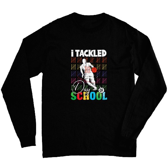 I Tackled 100 Days Of School Basketball 100th Day Gifts Boys Long Sleeves