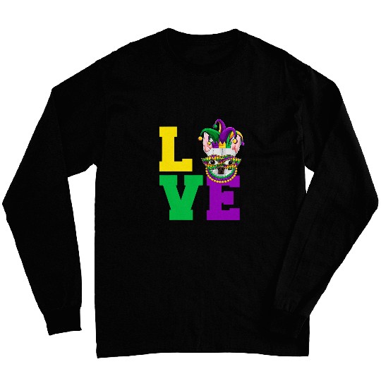 Funny Mardi Gras Dog Apparel Chihuahua Love Mom Dad Lovers 1 Long Sleeves