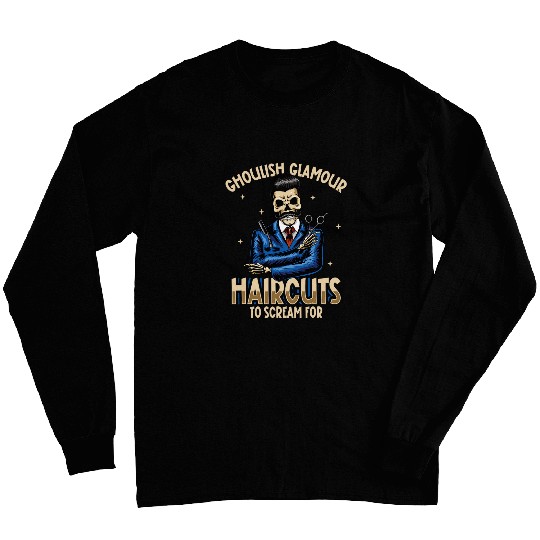 Horror Barber Spooky Hairdresser Hairstylist Hair Salon Hair 1 Long Sleeves