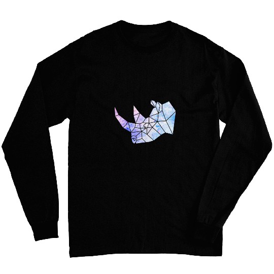 Watercolor Rhino Lover Geometrical Rhinoceros Rhinocerotidae 21 Long Sleeves