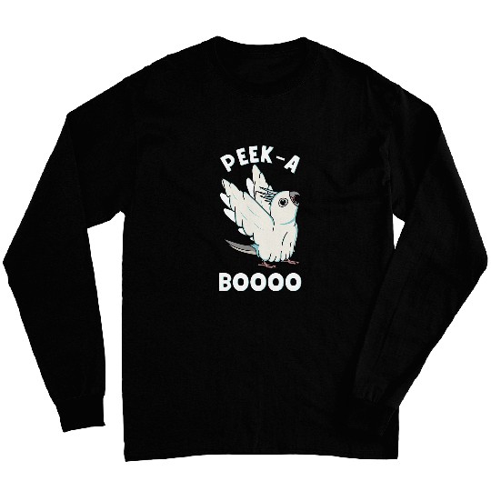 PeekABoooo ghosts Parrot I Whitefaced Grey Cockatiel Long Sleeves
