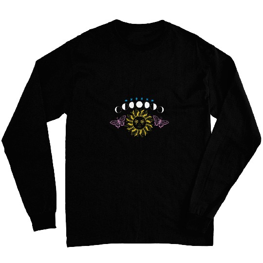 Moon Stages Stars Sun 2Butterfly Astrology Astronomy Cute 22 Long Sleeves