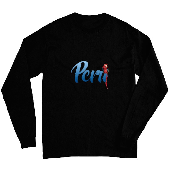 Peru Scarlet Macaw Parrot Machu Picchu Birdwatcher Long Sleeves