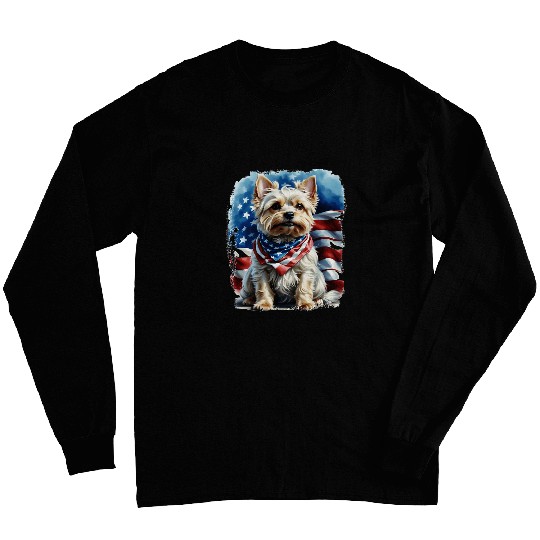 Patriotic Yorkshire Terrier For Patriot Pet Lovers Long Sleeves
