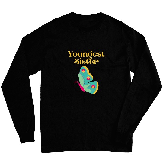 Youngest Sister Butterfly Children Sibling Cute Sisters Long Sleeves
