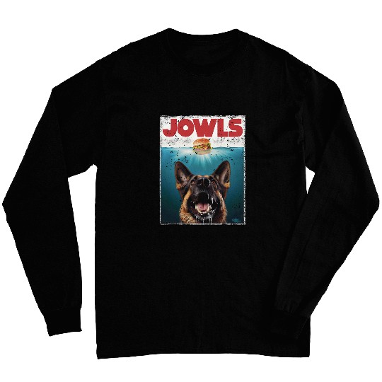 Funny German Shepherd Jowls Hamburger GSG Dog Mom Dog Dad Long Sleeves
