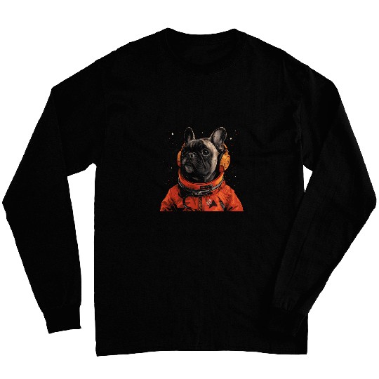 Funny French Bulldog Lovers Dog Astronaut In The Space Long Sleeves