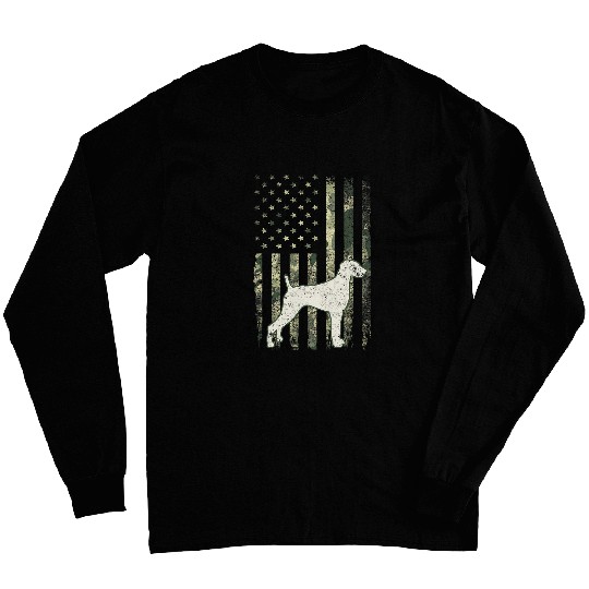 Weimaraner Dog Dad Mom Camouflage USA Flag Long Sleeves