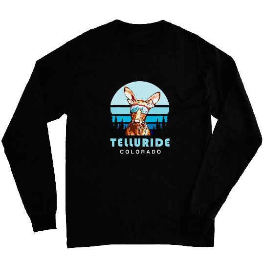 Pharaoh Hound Winter Skis Telluride Colorado Dog Lover Long Sleeves
