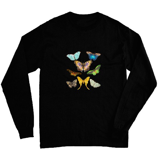 Womens vintages Butterfly Print Girls Butterflies Long Sleeves