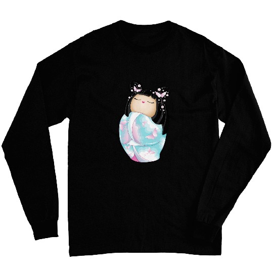 Japanese Kokeshi Doll I Geisha I Cherry Blossom I Japan 21 Long Sleeves