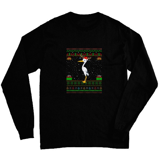 Reindeer Santa Hat Matching Ugly Stork Bird Christmas Long Sleeves