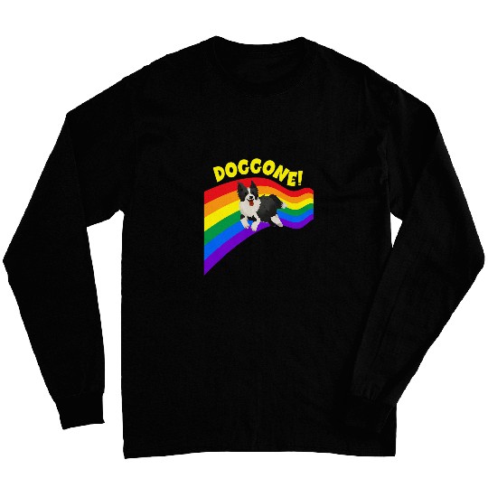 Gay Pride LGBTQ collie border doggone dog Long Sleeves