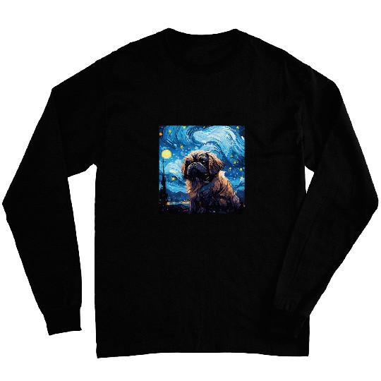 Pekingese Starry Night For Dog Mom Dog Dad 1 Long Sleeves