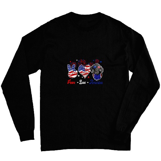 Peace Love America Cute Great Dane Sunglasses American Flag Long Sleeves