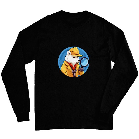 Samoyed Detective Funny Dog Mystery Long Sleeves