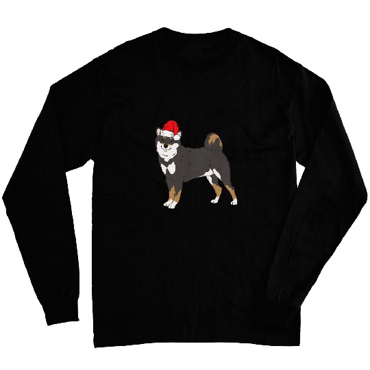 Dog Shiba Inu Santa Shiba Inu Winter Christmas Dog Mom Holiday 5 Long Sleeves