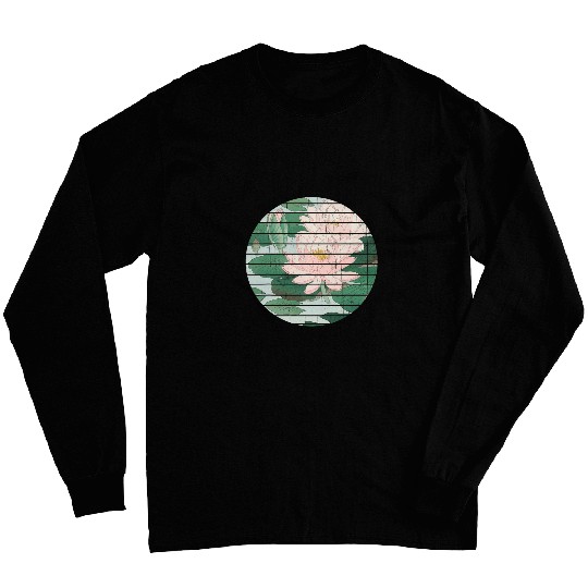 Japan Japanese Art Water Lily Flower Plant Long Sleeves