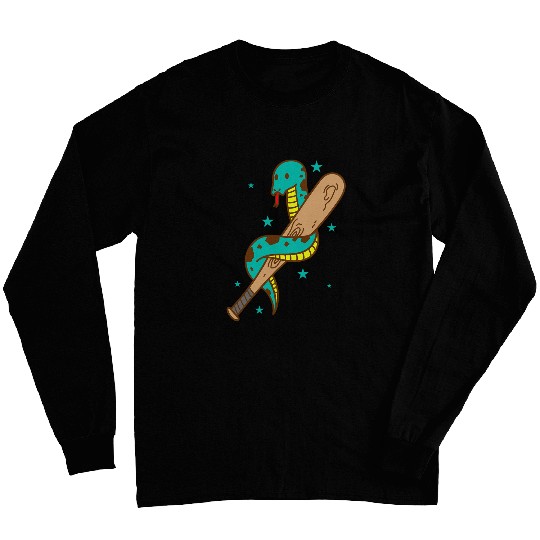 Snake playing Baseball Reptile Animal Zoo Long Sleeves