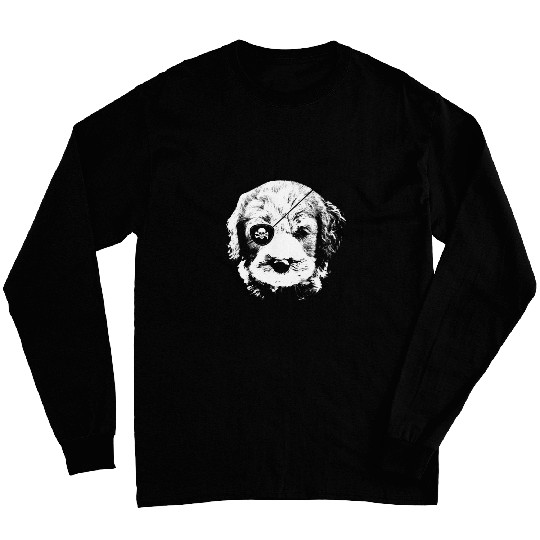 Pirate LABRADOODLE With Eye Patch Skull Funny Long Sleeves