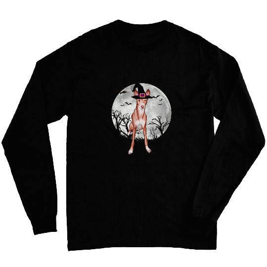 Discover Scary Ibizan Hound Dog Witch Hat Halloween Long Sleeves