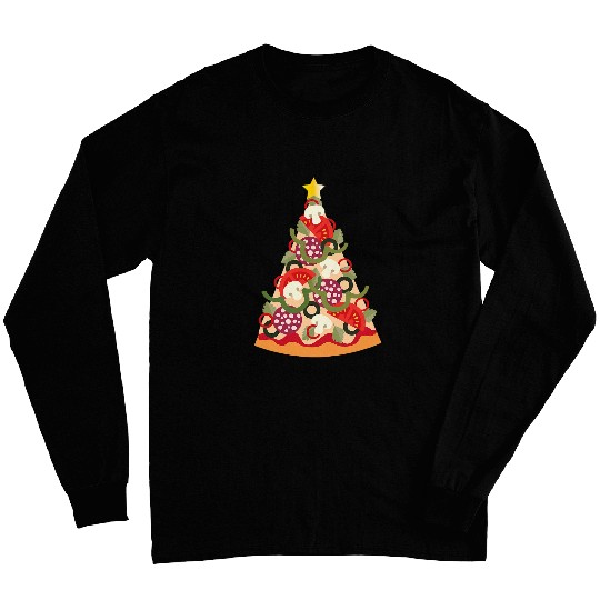 Discover Pizza Christmas Tree Art Kids Men Women Cool Pizza Lover Long Sleeves