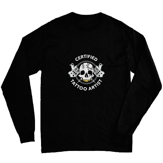 Discover Tattooist Gift Certified Tattoo Artist Tattoo Needle Skull Long Sleeves